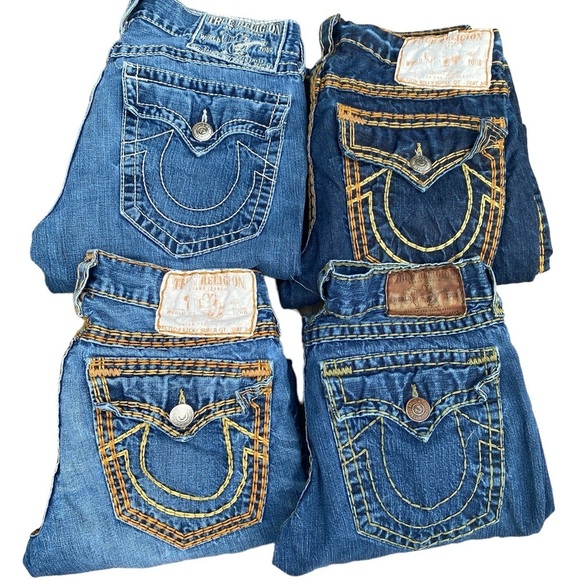 Lot of 4 Vintage True Religion Jeans Size 34 - Picture 1 of 16